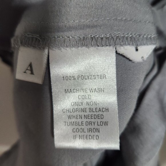 Ann Taylor LOFT Tie Neck Blouse Womens Size Small Gray Cap Sleeve Career Summer - Picture 4 of 4